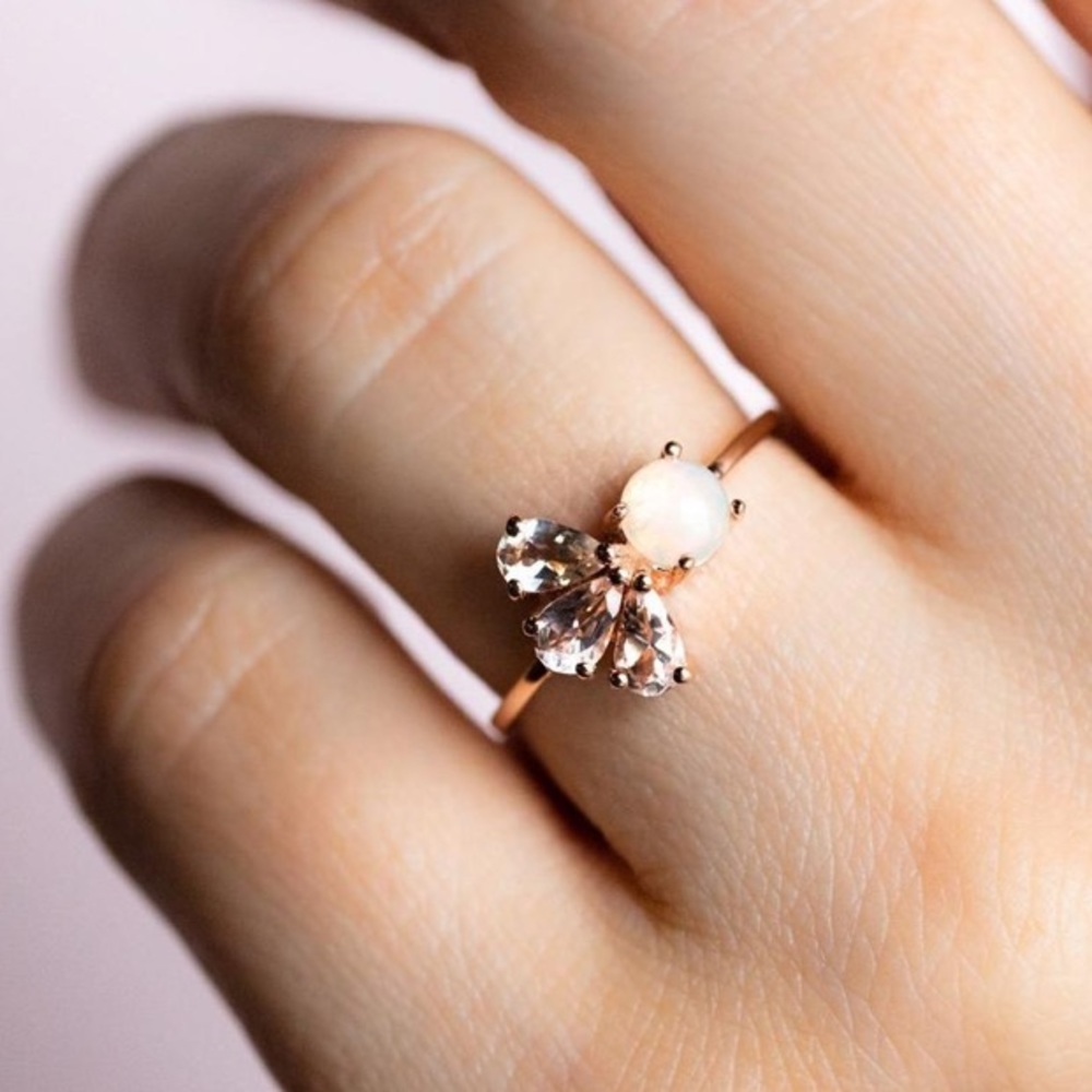NEW Morganite & Opal Ring (Size 6)